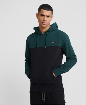 Superdry Collective Colour Block Férfi Kapucnis Pulóver MélyZöld | GKINM6538